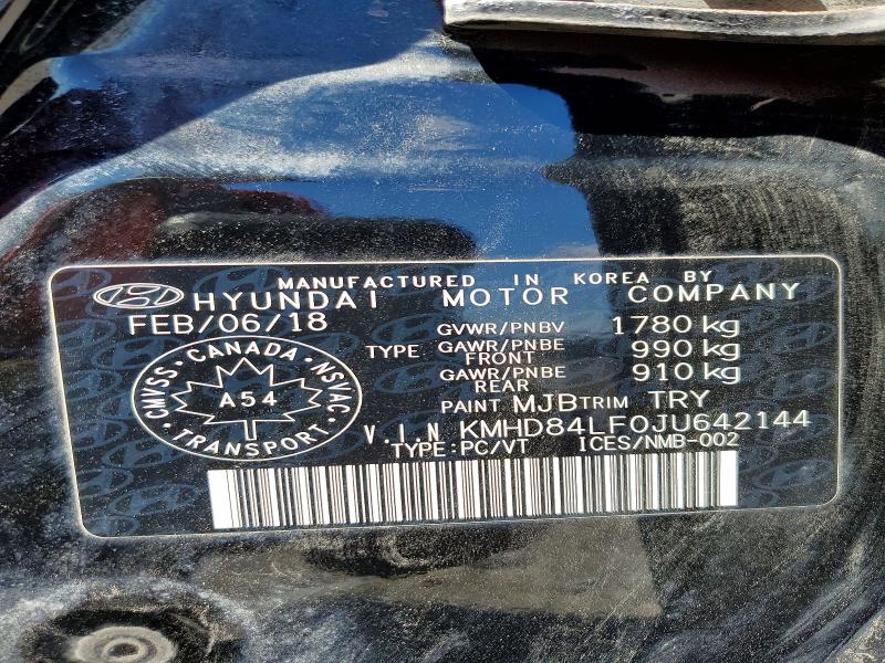 Aukcja sprzedaży 2018 Hyundai Elantra, vin: KMHD84LF0JU642144, numer aukcji: 52199496