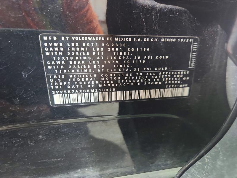 Продажа на аукционе авто 2024 Volkswagen Tiguan, vin: 3VV5B7AX8RM210376, номер лота: 52354896