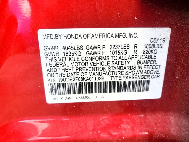 Продаж на аукціоні авто 2019 Acura Ilx, vin: 19UDE2F88KA011029, номер лоту: 51916266