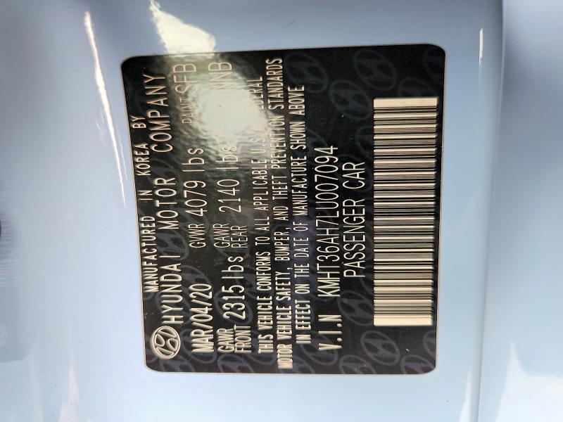 2020 Hyundai Veloster N მანქანა იყიდება აუქციონზე, vin: KMHT36AH7LU007094, აუქციონის ნომერი: 53983146