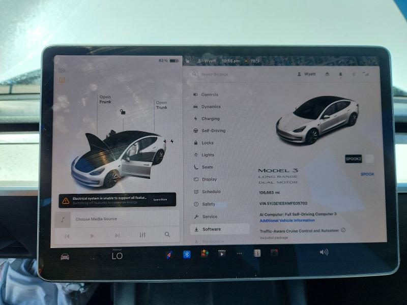 Aukcja sprzedaży 2021 Tesla Model 3, vin: 5YJ3E1EBXMF035702, numer aukcji: 53241956