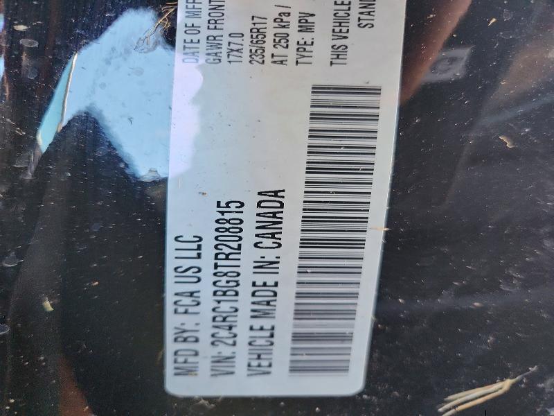 Продаж на аукціоні авто 2026 Chrysler Pacifica, vin: 2C4RC1BG8TR208815, номер лоту: 53214966