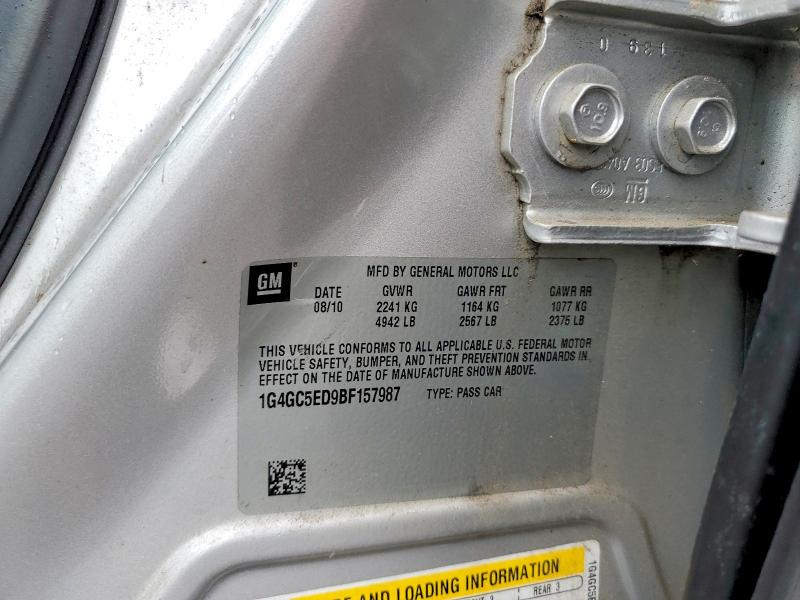 55137446 :رقم المزاد ، 1G4GC5ED9BF157987 vin ، 2011 Buick Lacrosse مزاد بيع