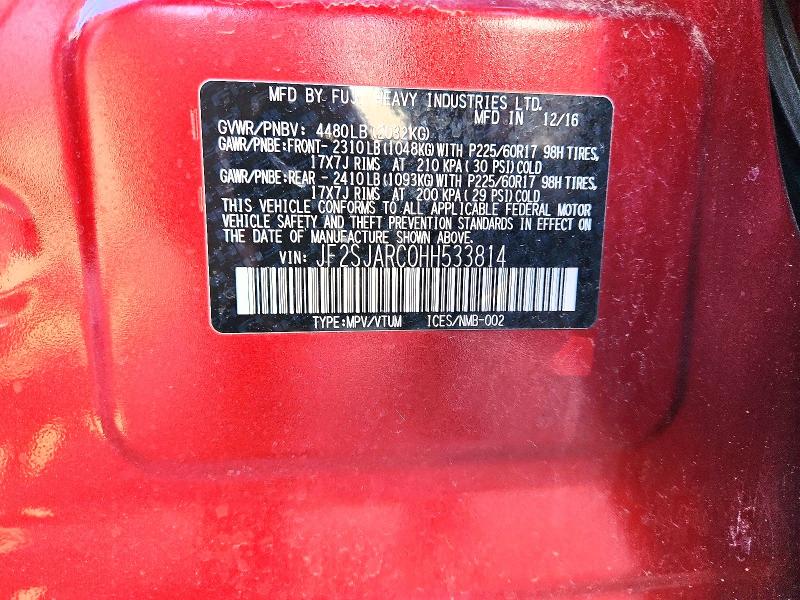 Продаж на аукціоні авто 2017 Subaru Forester, vin: JF2SJARC0HH533814, номер лоту: 51604916