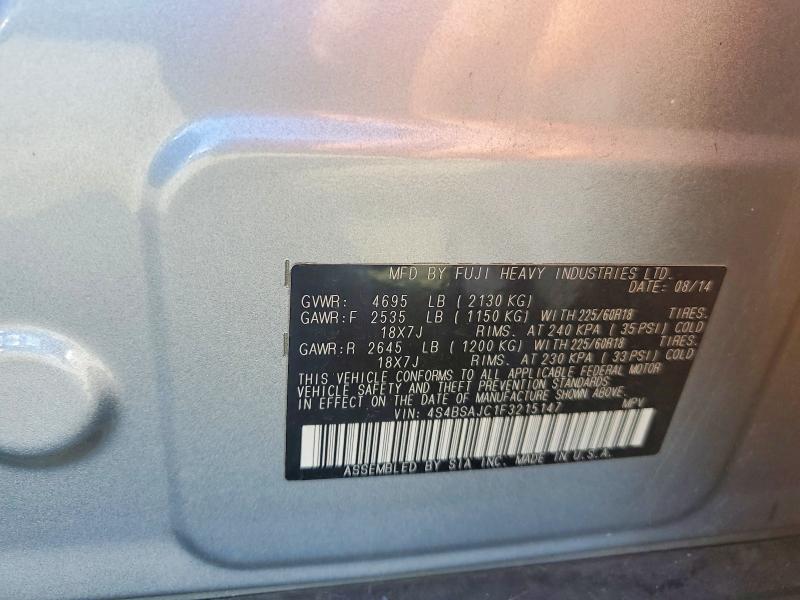 Продаж на аукціоні авто 2015 Subaru Outback, vin: 4S4BSAJC1F3215147, номер лоту: 54177836