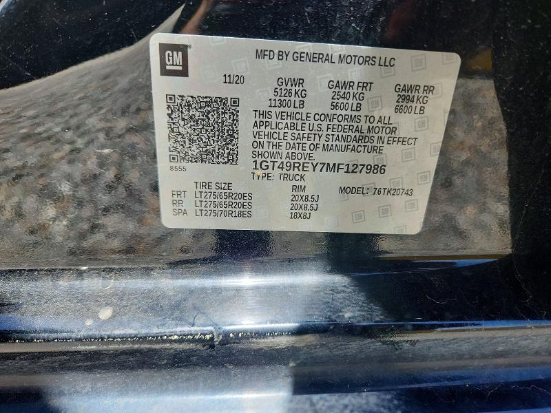 Продажа на аукционе авто 2021 Gmc Sierra, vin: 1GT49REY7MF127986, номер лота: 53228056