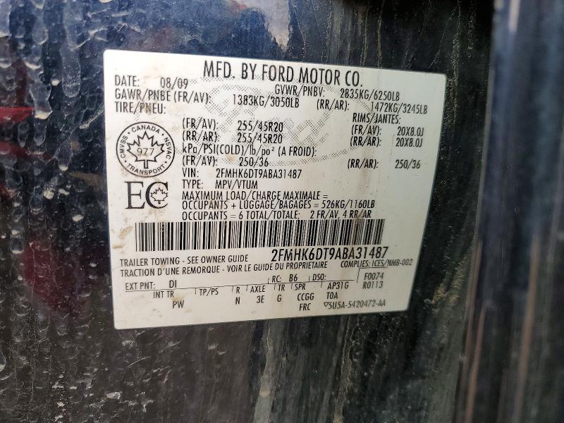 2010 Ford Flex მანქანა იყიდება აუქციონზე, vin: 2FMHK6DT9ABA31487, აუქციონის ნომერი: 48342866