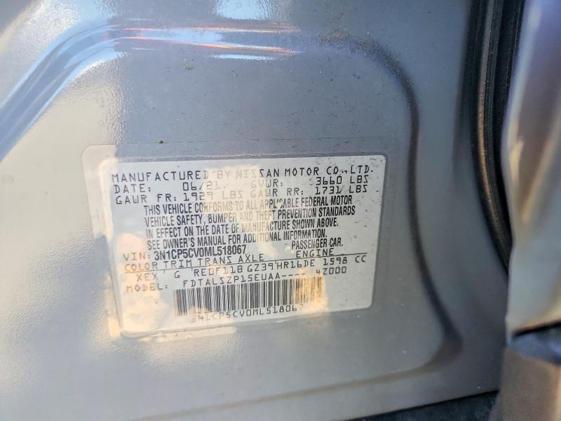 Aukcja sprzedaży 2021 Nissan Kicks, vin: 3N1CP5CV0ML518067, numer aukcji: 55435116