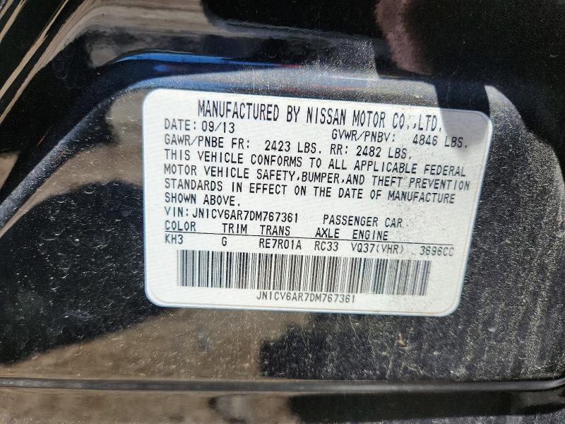 Aukcja sprzedaży 2013 Infiniti G37 Sedan, vin: JN1CV6AR7DM767361, numer aukcji: 55113356