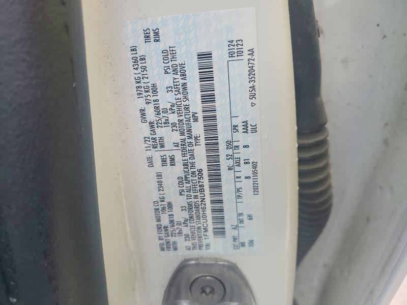 Продажа на аукционе авто 2022 Ford Escape, vin: 1FMCU0H62NUB87506, номер лота: 54944056