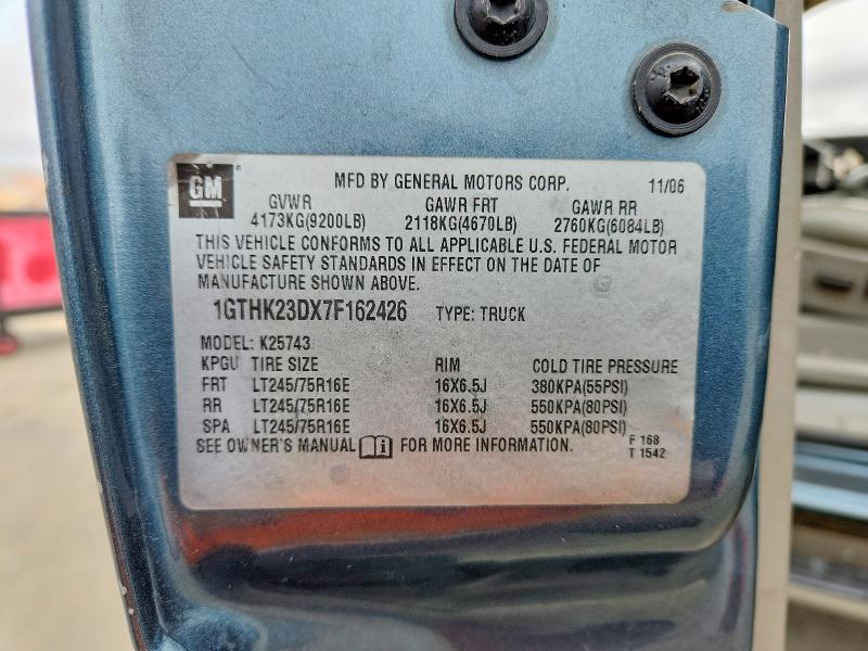 2007 Gmc Sierra მანქანა იყიდება აუქციონზე, vin: 1GTHK23DX7F162426, აუქციონის ნომერი: 51038326