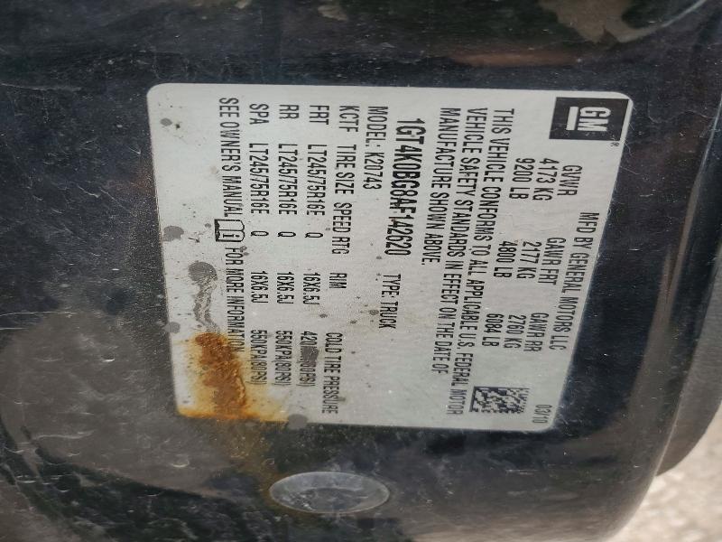 2010 Gmc Sierra მანქანა იყიდება აუქციონზე, vin: 1GT4K0BG8AF142620, აუქციონის ნომერი: 54450156