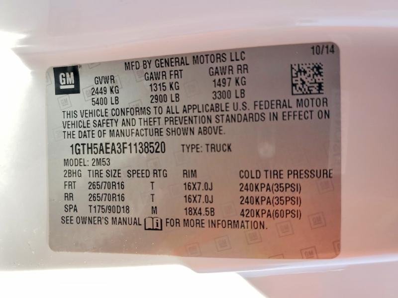 Auction sale of the 2015 Gmc Canyon, vin: 1GTH5AEA3F1138520, lot number: 54008246