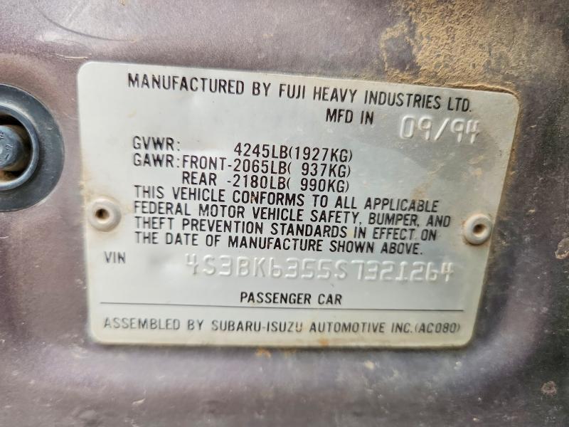 Aukcja sprzedaży 1995 Subaru Legacy, vin: 4S3BK6355S7321264, numer aukcji: 52972046