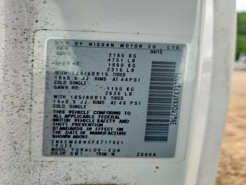 2015 Nissan Nv200 მანქანა იყიდება აუქციონზე, vin: 3N6CM0KNXFK717921, აუქციონის ნომერი: 54310366