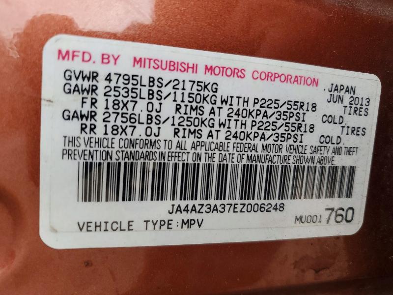 Продаж на аукціоні авто 2014 Mitsubishi Outlander, vin: JA4AZ3A37EZ006248, номер лоту: 54786406