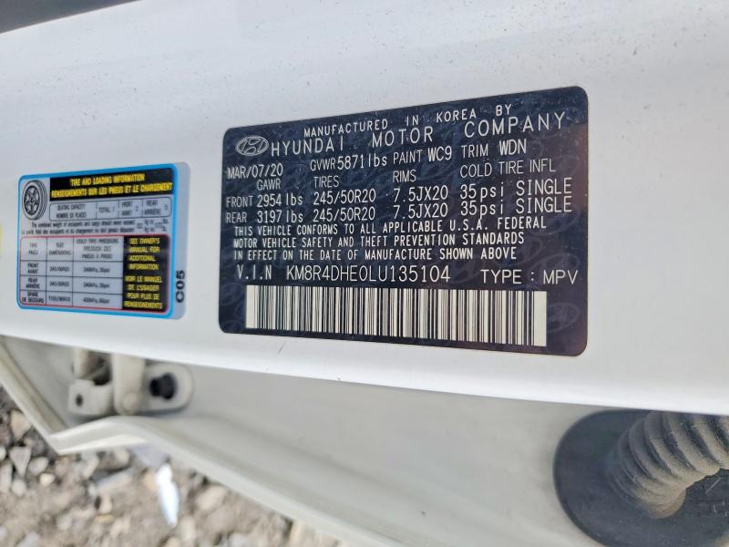 Aukcja sprzedaży 2020 Hyundai Palisade, vin: KM8R4DHE0LU135104, numer aukcji: 51916966