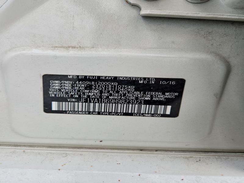 2017 Subaru Wrx მანქანა იყიდება აუქციონზე, vin: JF1VA1B69H9823923, აუქციონის ნომერი: 54396086