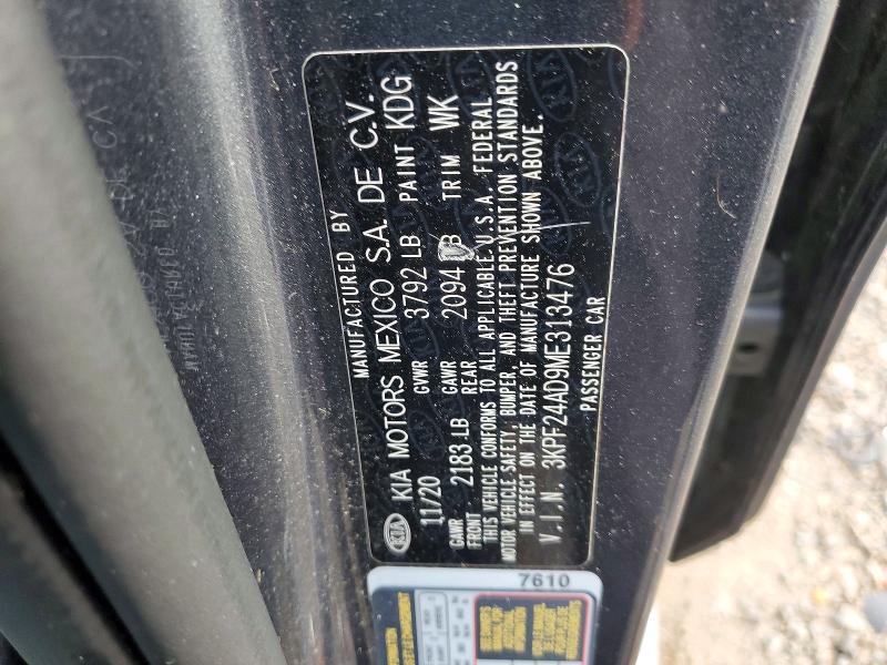 Продажа на аукционе авто 2021 Kia Forte, vin: 3KPF24AD9ME313476, номер лота: 54159526