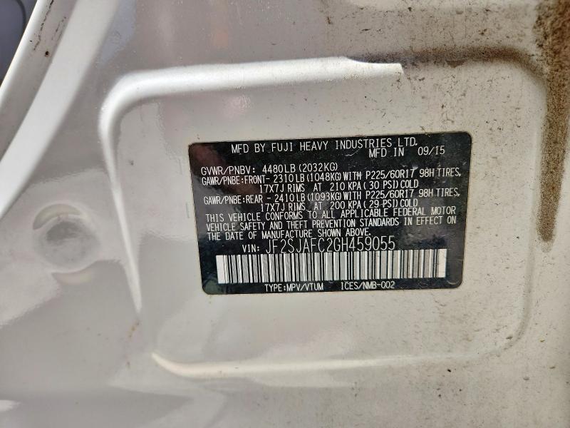 52768816 :رقم المزاد ، JF2SJAFC2GH459055 vin ، 2016 Subaru Forester مزاد بيع