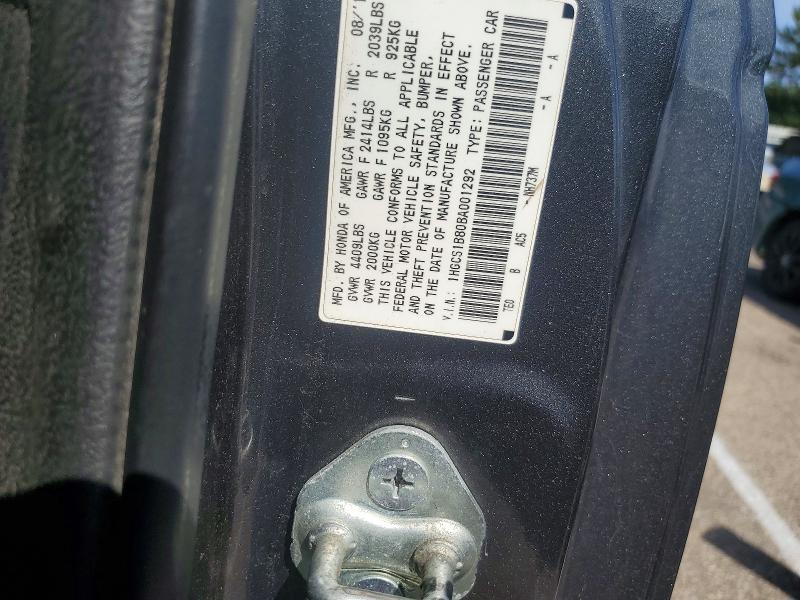 54799296 :رقم المزاد ، 1HGCS1B80BA001292 vin ، 2011 Honda Accord مزاد بيع
