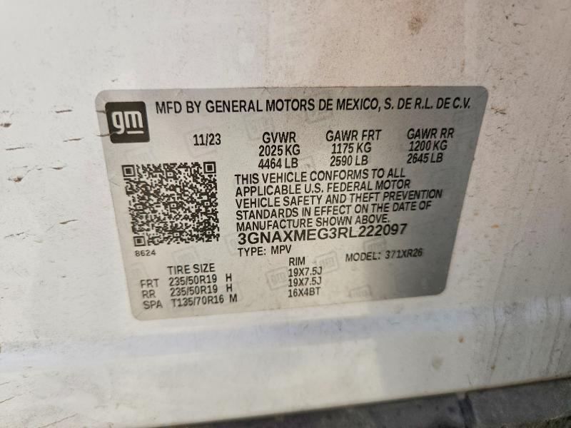 Продаж на аукціоні авто 2024 Chevrolet Equinox, vin: 3GNAXMEG3RL222097, номер лоту: 53139316