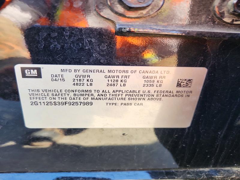 Aukcja sprzedaży 2015 Chevrolet Impala, vin: 2G1125S39F9257989, numer aukcji: 52891656