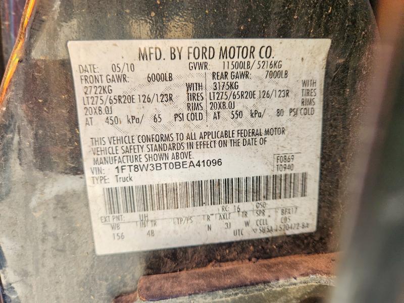 54148986 :رقم المزاد ، 1FT8W3BT0BEA41096 vin ، 2011 Ford F350 مزاد بيع