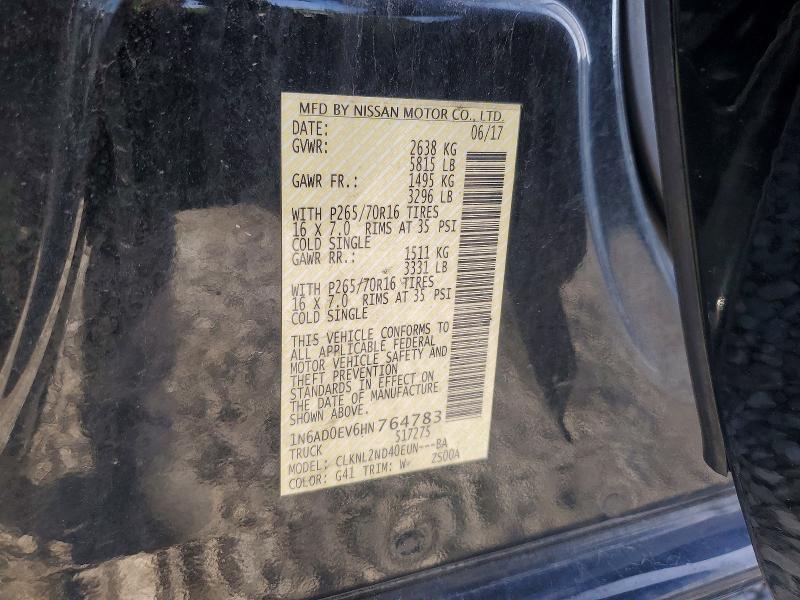 2017 Nissan Frontier მანქანა იყიდება აუქციონზე, vin: 1N6AD0EV6HN764783, აუქციონის ნომერი: 52669846