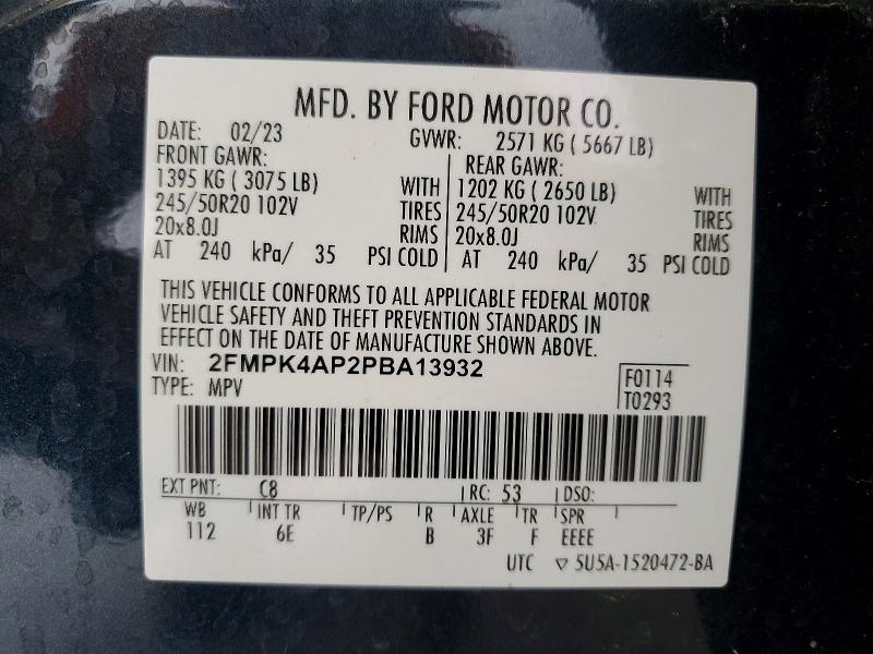Auction sale of the 2023 Ford Edge, vin: 2FMPK4AP2PBA13932, lot number: 53996896