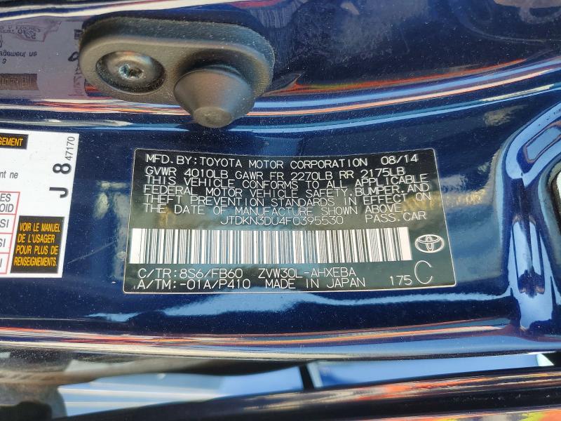 Продаж на аукціоні авто 2015 Toyota Prius, vin: JTDKN3DU4F0395530, номер лоту: 54050796