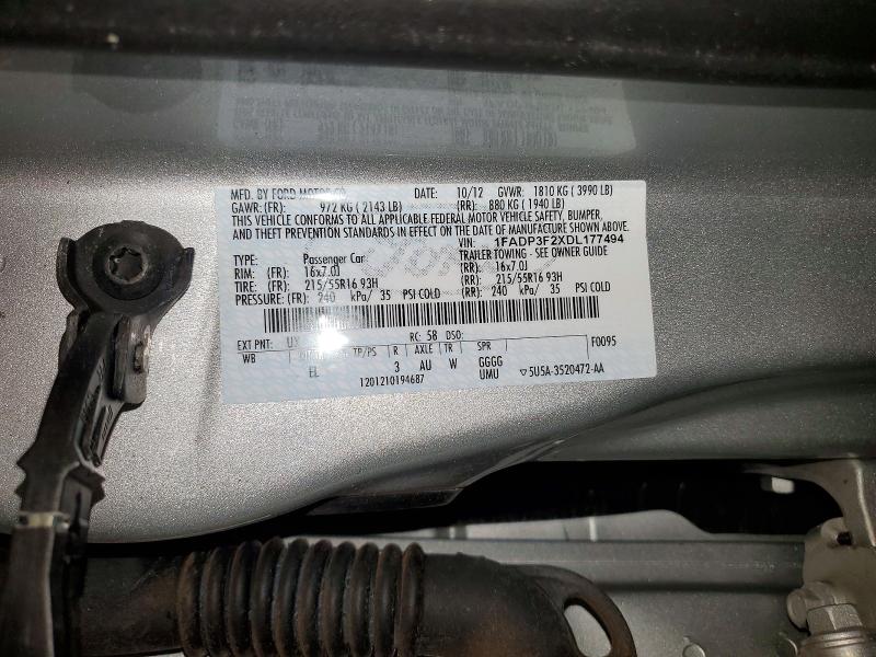 Продажа на аукционе авто 2013 Ford Focus, vin: 1FADP3F2XDL177494, номер лота: 55127116