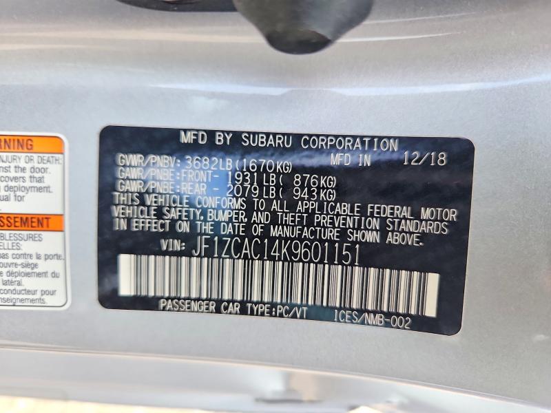 Продажа на аукционе авто 2019 Subaru Brz, vin: JF1ZCAC14K9601151, номер лота: 53943996