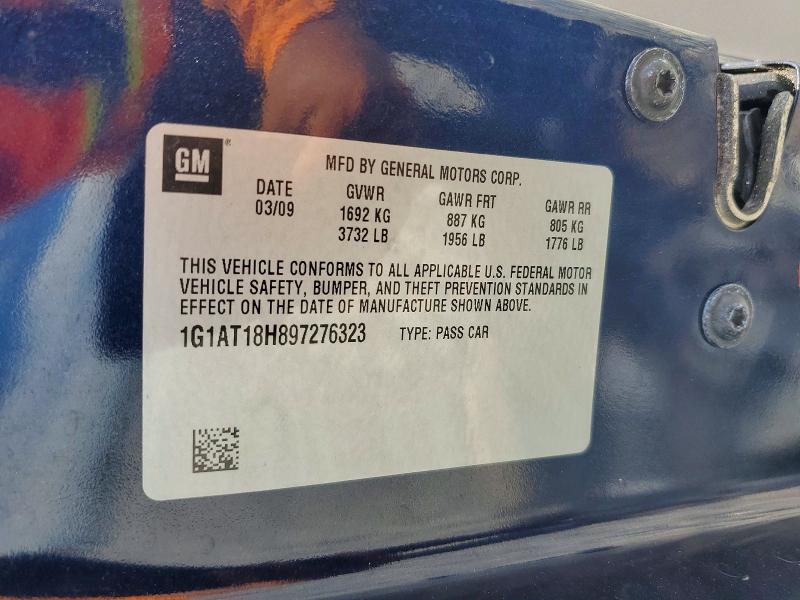Продажа на аукционе авто 2009 Chevrolet Cobalt, vin: 1G1AT18H897276323, номер лота: 52079236
