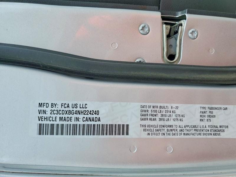 Продажа на аукционе авто 2022 Dodge Charger, vin: 2C3CDXBG4NH224240, номер лота: 53530956