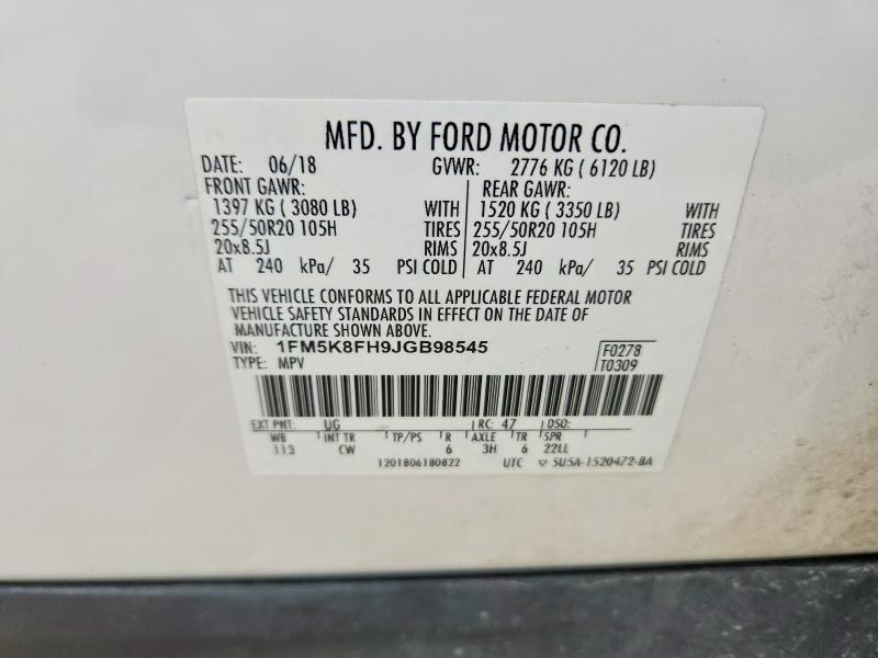 Продажа на аукционе авто 2018 Ford Explorer, vin: 1FM5K8FH9JGB98545, номер лота: 53373846