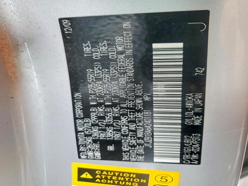 Продажа на аукционе авто 2010 Lexus Rx, vin: JTJZB1BA6A2401181, номер лота: 51790076