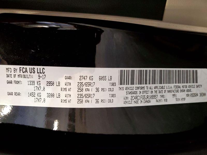 Aukcja sprzedaży 2018 Chrysler Pacifica, vin: 2C4RC1FG5JR109957, numer aukcji: 53570526