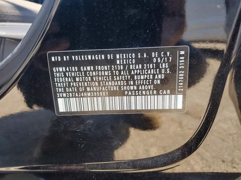Продажа на аукционе авто 2017 Volkswagen Jetta, vin: 3VW2B7AJ4HM395907, номер лота: 54077806