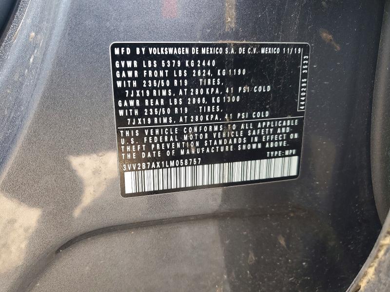 Продажа на аукционе авто 2020 Volkswagen Tiguan, vin: 3VV2B7AX1LM058757, номер лота: 51908726
