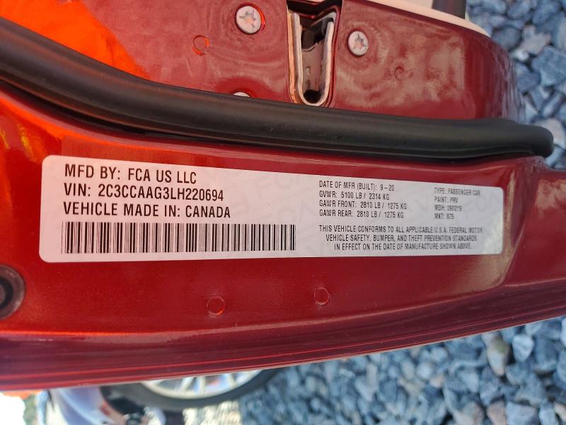 Aukcja sprzedaży 2020 Chrysler 300, vin: 2C3CCAAG3LH220694, numer aukcji: 54757796