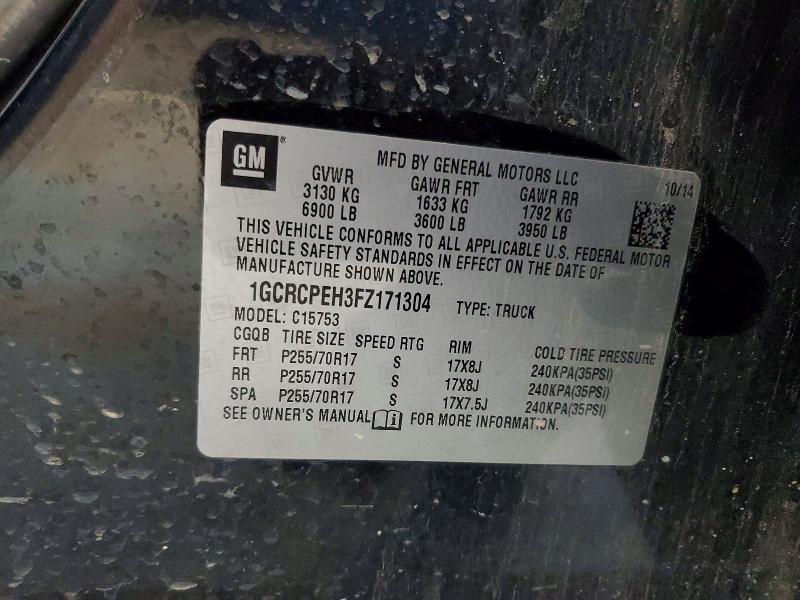 Продаж на аукціоні авто 2015 Chevrolet Silverado, vin: 1GCRCPEH3FZ171304, номер лоту: 51942376
