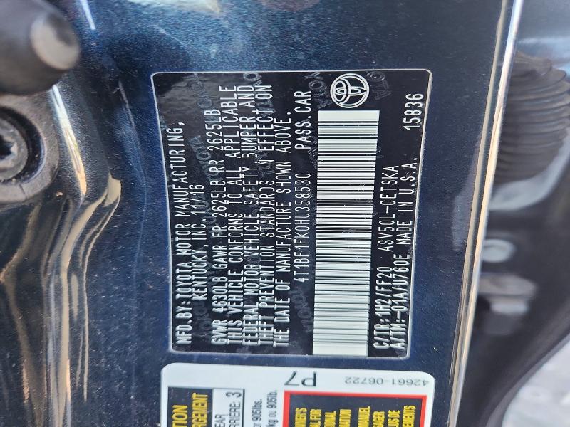Aukcja sprzedaży 2017 Toyota Camry, vin: 4T1BF1FK0HU358530, numer aukcji: 53239196