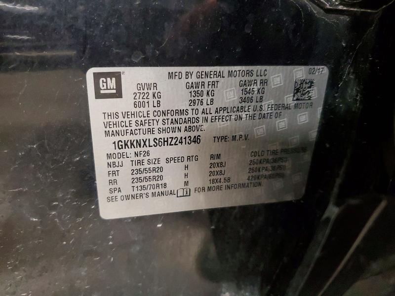 2017 Gmc Acadia მანქანა იყიდება აუქციონზე, vin: 1GKKNXLS6HZ241346, აუქციონის ნომერი: 54131286