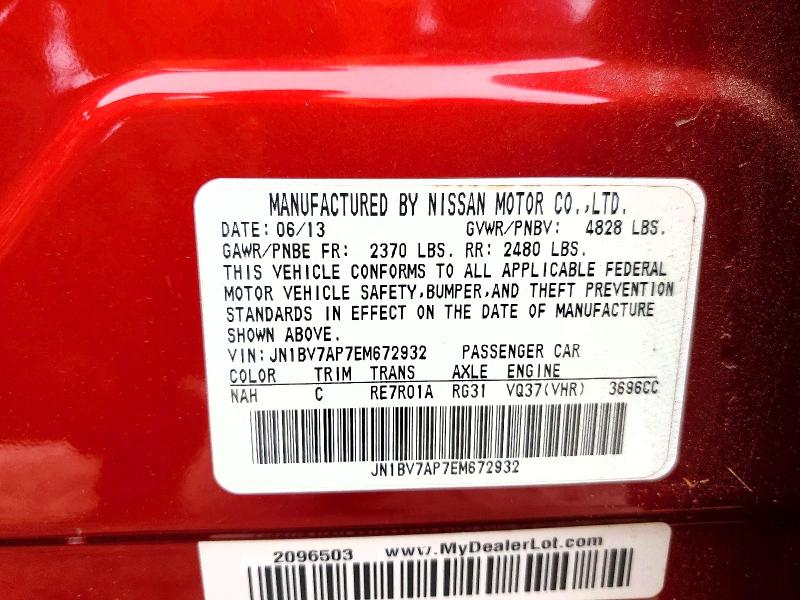 Продаж на аукціоні авто 2014 Infiniti Q50, vin: JN1BV7AP7EM672932, номер лоту: 52764616