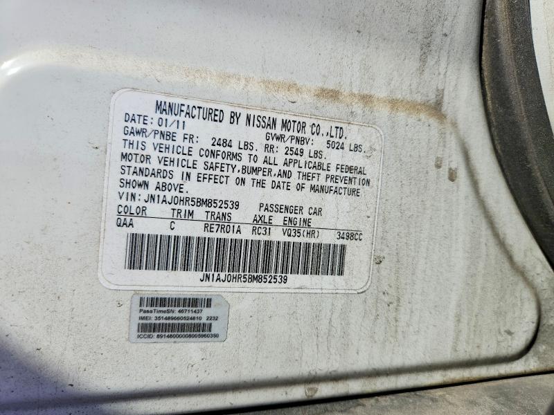 Auction sale of the 2011 Infiniti Ex35, vin: JN1AJ0HR5BM852539, lot number: 54460376