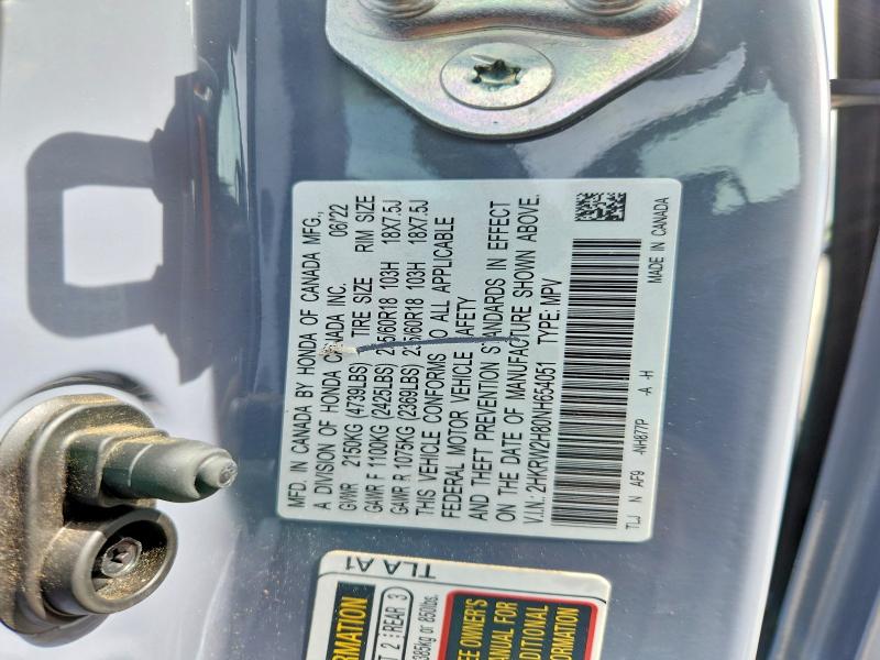 2022 Honda Cr-v მანქანა იყიდება აუქციონზე, vin: 2HKRW2H80NH654051, აუქციონის ნომერი: 54482076