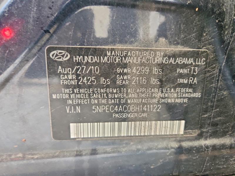 Продаж на аукціоні авто 2011 Hyundai Sonata, vin: 5NPEC4AC0BH141122, номер лоту: 54141596