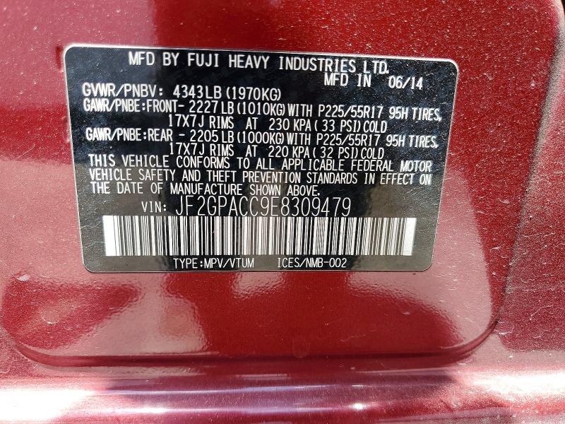 Aukcja sprzedaży 2014 Subaru Xv Crosstrek, vin: JF2GPACC9E8309479, numer aukcji: 53742896