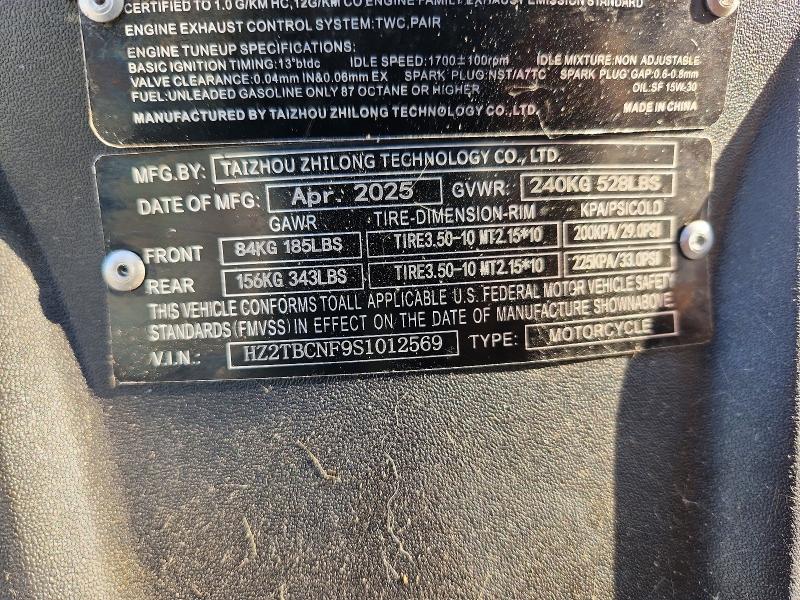 Продаж на аукціоні авто 2025 Zhilong St150, vin: HZ2TBCNF9S1012569, номер лоту: 54235236